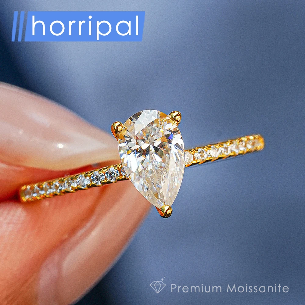 

1-4ct Pear Cut Moissanite Wedding Rings for Women s925 Sterling Silver GRA Certified Half Eternity Band Moissanite Rings