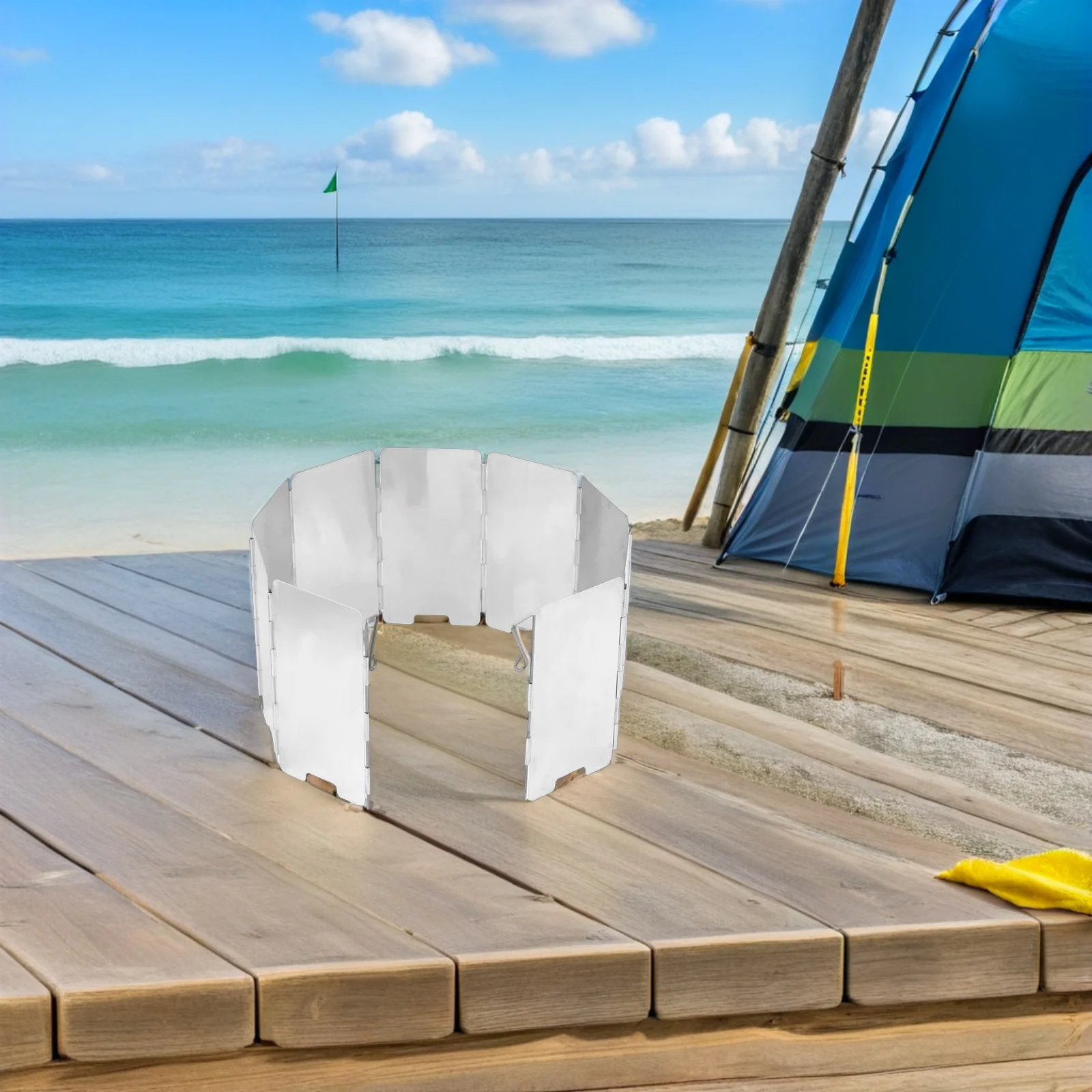

Outdoor Stove Windscreen Aluminum Alloy Foldable Adjustable Wind Screen Camping Bbq Accessory Lightweight Burner Shield
