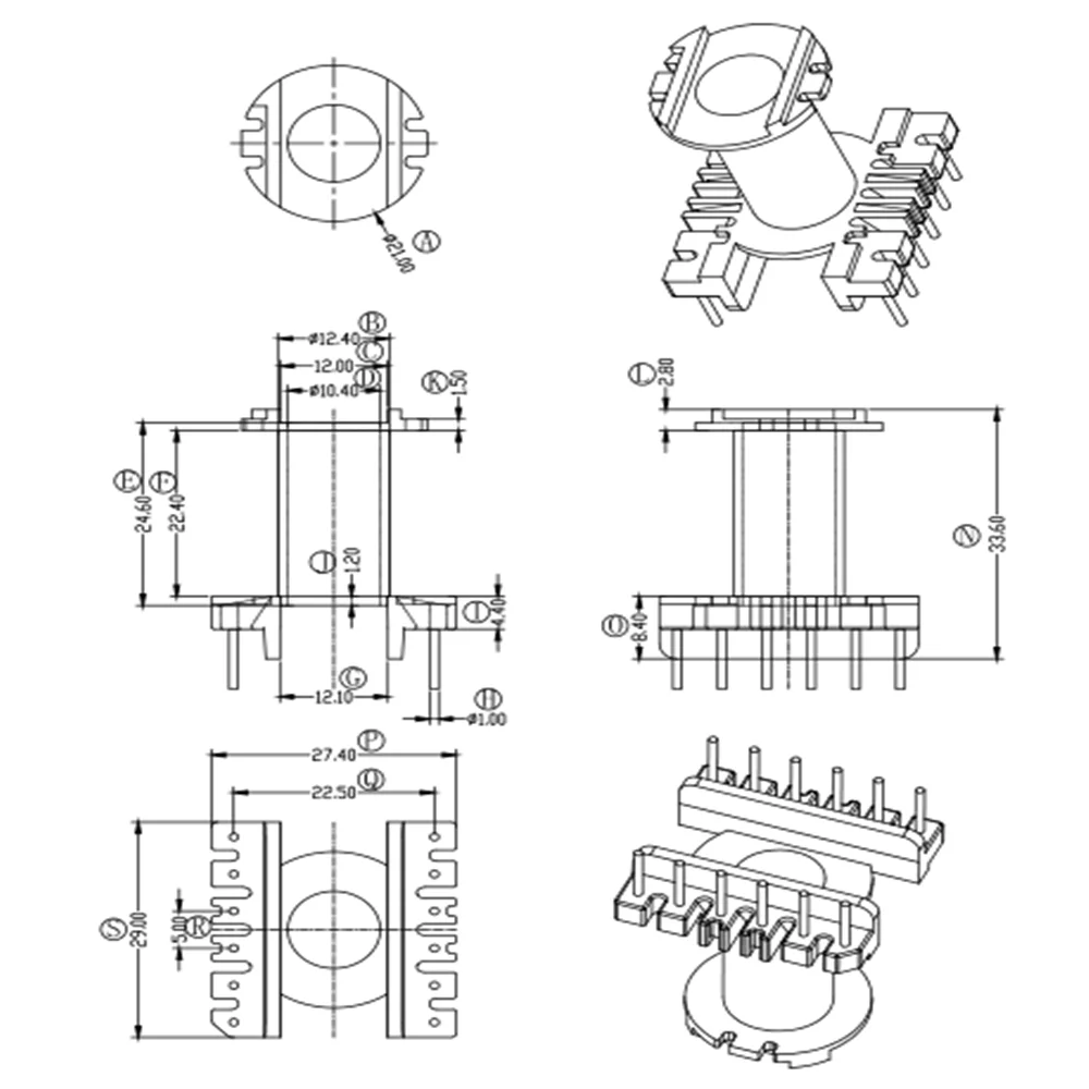 ER2834  EC2834EER2834  vertical 6+6 pins 12 pin Bobbin + magnetic core PC44 8sets/lot free shipping