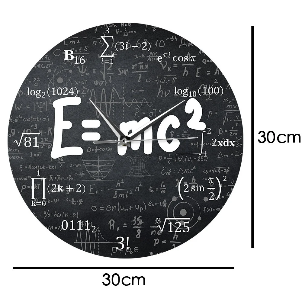 Theory of Relativity Math Formula Wall Clock Scientist Physics Teacher Gift School Classroom Decor