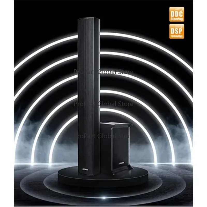 Professional Sound System 8x25W Digital Column Speaker Black Phased Array Column Speaker