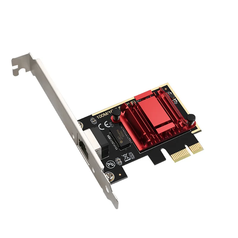 Permainan Gigabit PCI-E Kartu Jaringan Ethernet PCI Express Adaptor Gaming Adaptif untuk Desktop RJ-45 LAN Adaptor 2.5Gbps RTL8125B Chip