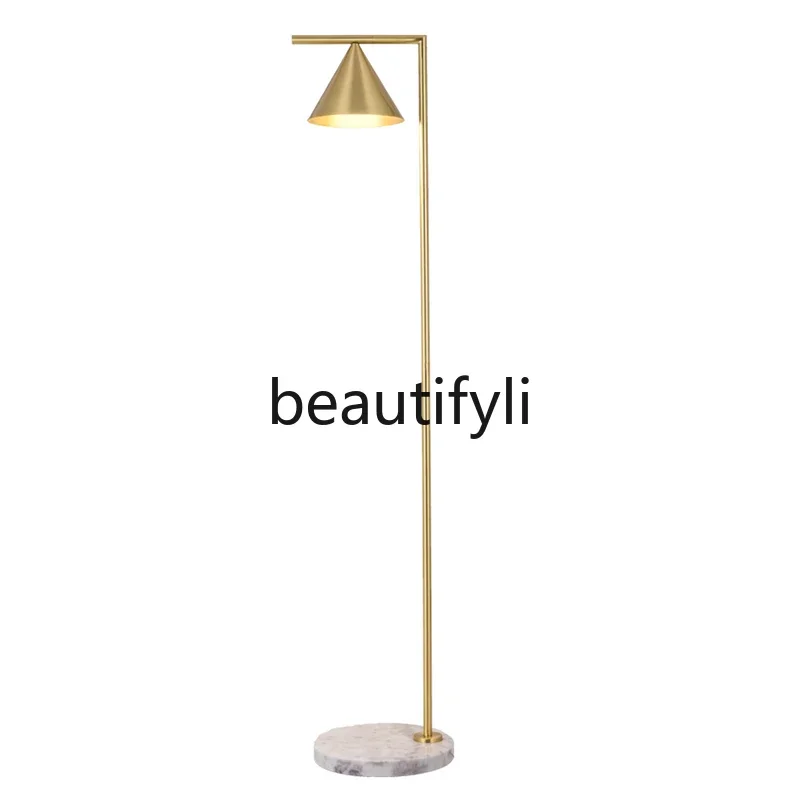 

Italian Captain Flint Marble Modern Simple Living Room Dining Room Bedroom Study Brass Floor Lamp