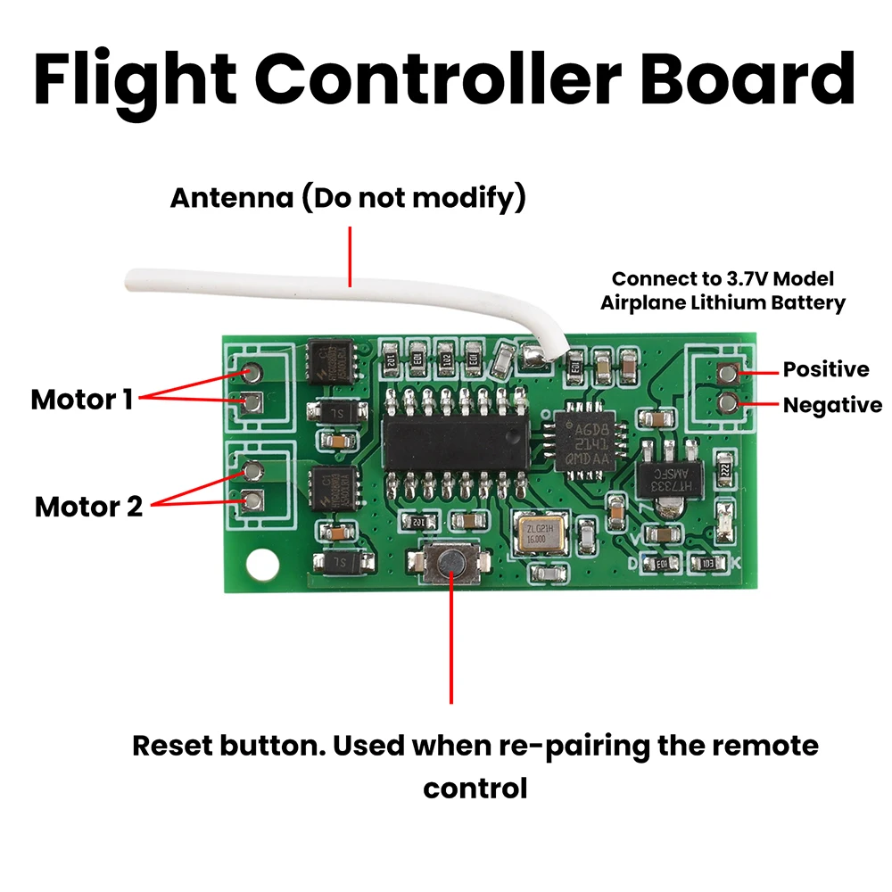 

2.4G Dual Motor RC Flight Controller Board DIY Kit For Fixed-Wing Glider Aircraft With Gyroscope And 100M Range Stable Control