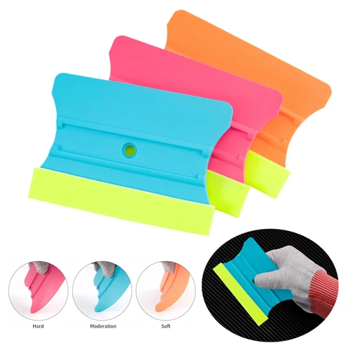 Escurridor de vinilo con borde de fieltro, aplicador raspador para pegatinas de película para teñir ventanas, espátulas de papel tapiz de plástico, herramientas de envoltura para coche