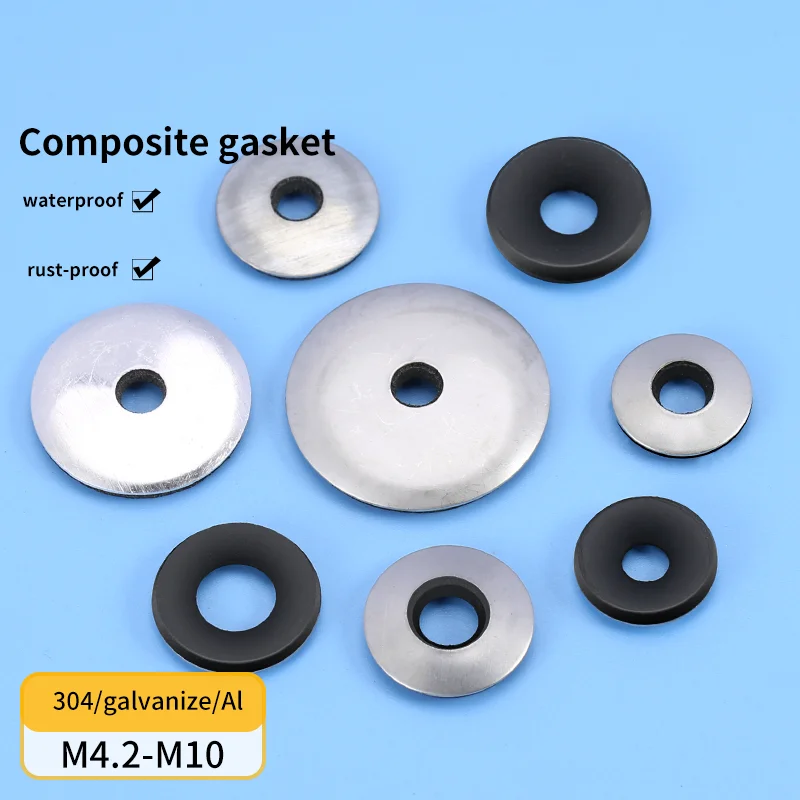 Junta impermeável composta de aço inoxidável 304 EPDM arruela anti-solta parafuso de cauda de broca fio de cauda de andorinha M5.5 M6.3 M4.2 M4.8 M8 M10