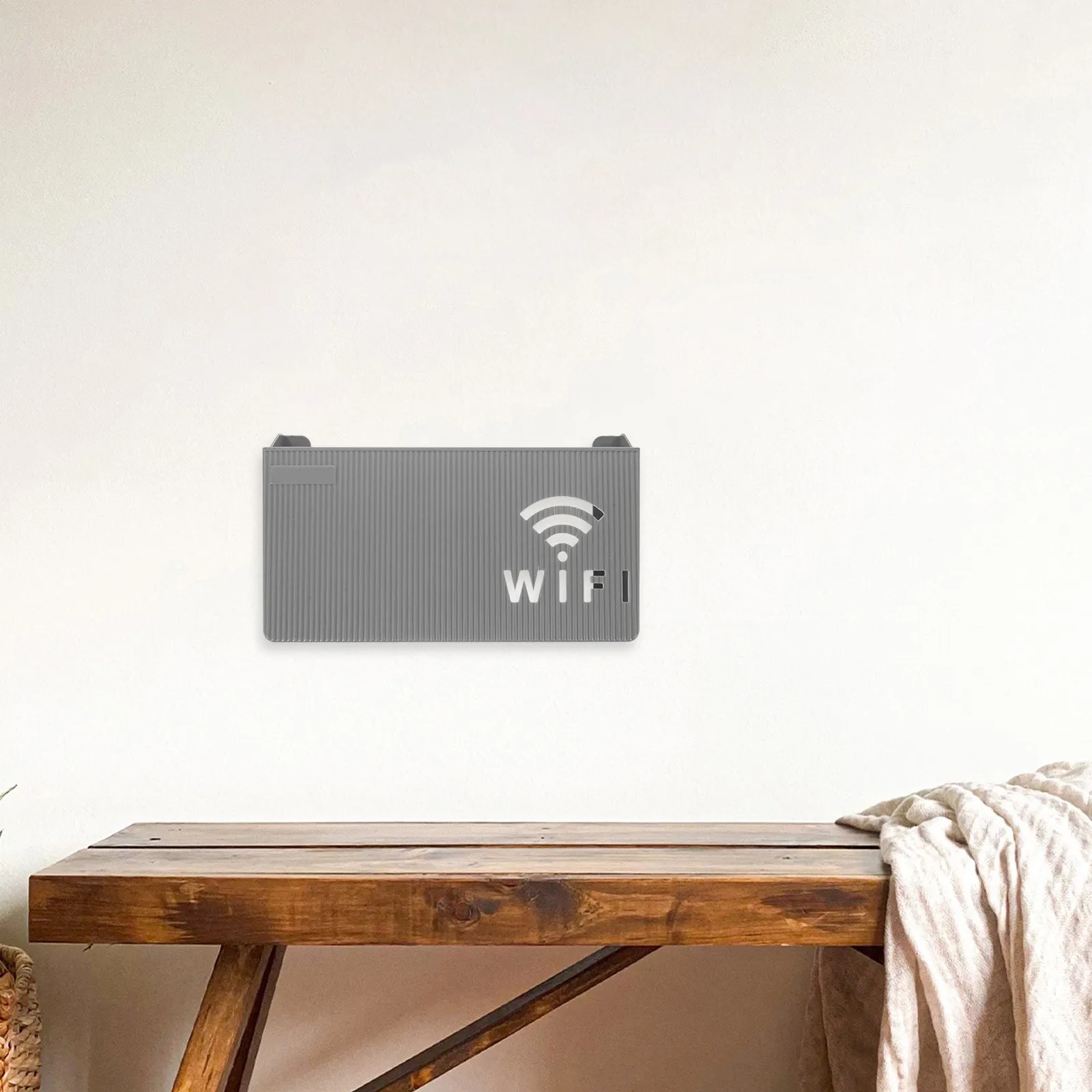 Wall Mounted Router Storage Box Sturdy PP Material Wireless Router Holder Organizer Shelf for Home Office Cable Management