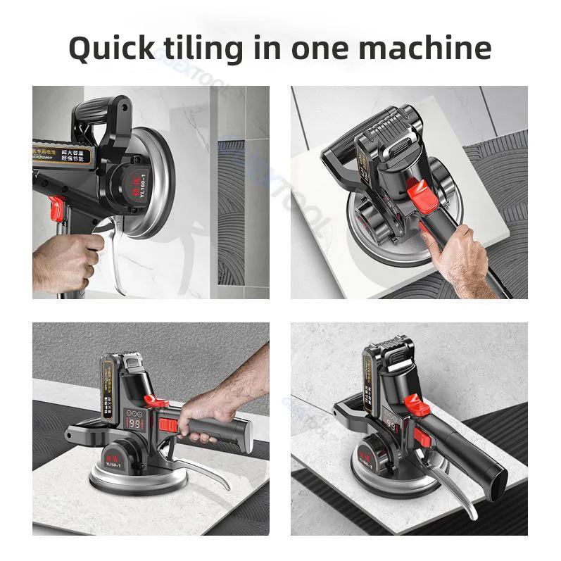 Digital display tile laying machine tile vibrator aluminum rubber suction cup tile floor leveling tool