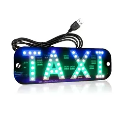 Decoración de señal LED RGB, gancho intermitente de Taxi colorido en la ventana del coche con inversor USB, luz de Taxi, 1 Juego