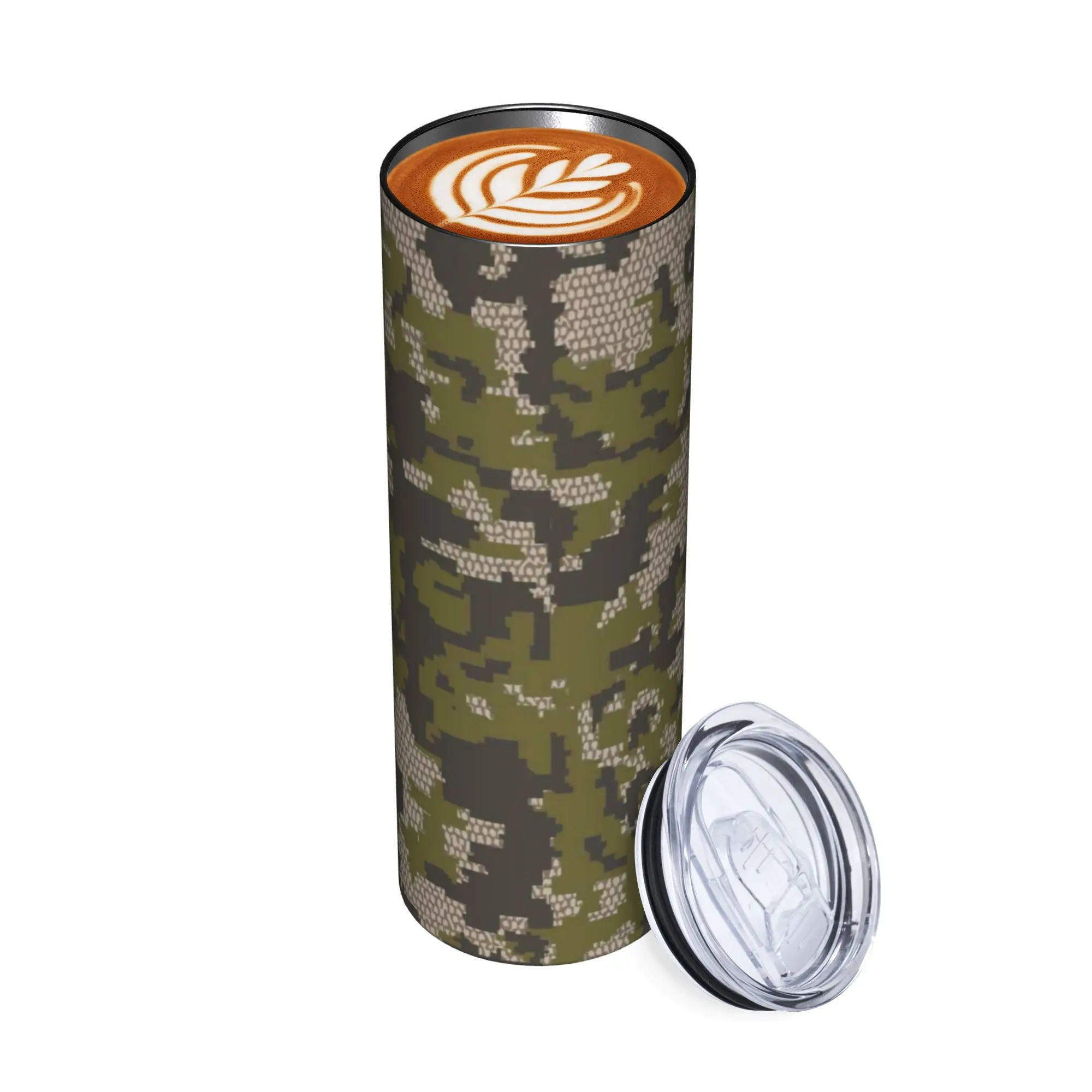 Wicked Camo Verde Camouflage Insulated Tumbler With Lid Straw Tags Vacuum Thermal Mug Stainless Steel Double Wall Water Bottle - view 2