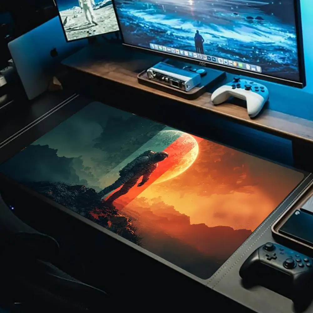 

Anime Astronaut Mouse Pad XL Computer Accessories Office Game Table Mats Anti-slip Gaming Keyboard XXL Mousepads Desk Pads 40X90