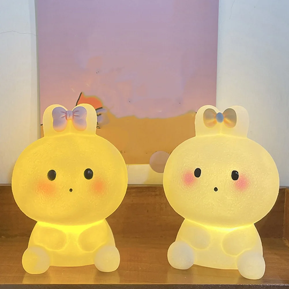 

Cute Bunny Desk Lamp Night Light Table Light Bedroom Bedside Mini Child Kids Room Decor Rabbit Night Lamp Small Size