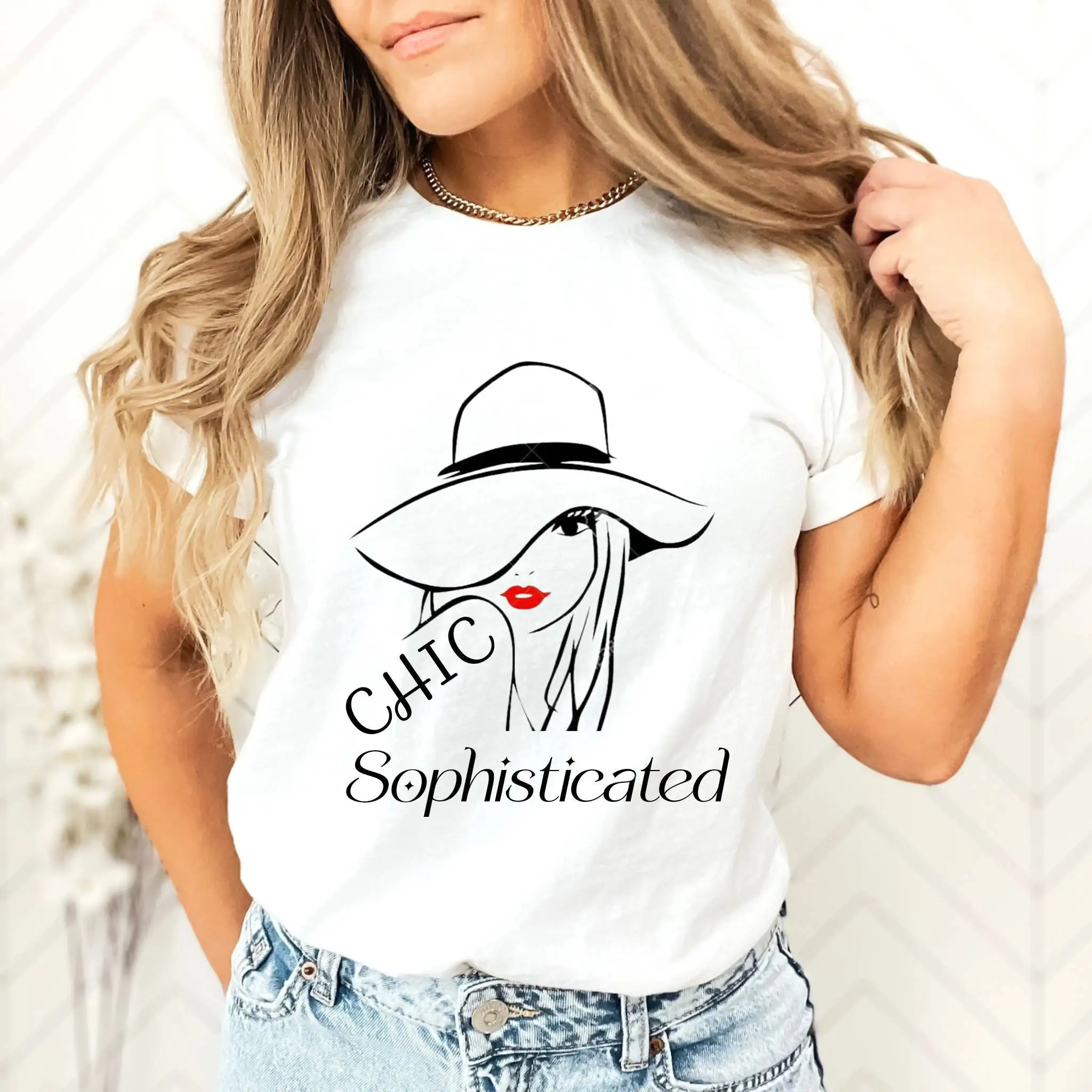 Sophisticated Chic Women HaT T Shirt For Mom Sassy Melanin Abstract Face Art Womens Ladies