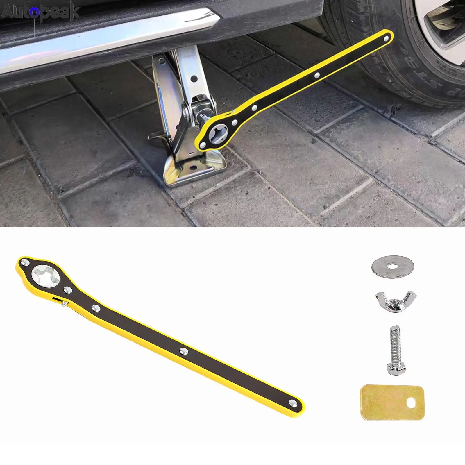 Carro Labor-Saving Scissor Lifting Jack Wrench Cross Adapter, Pneu Roda Lug Repair Tool, Garagem Eficiente Veículo Automotivo Handle