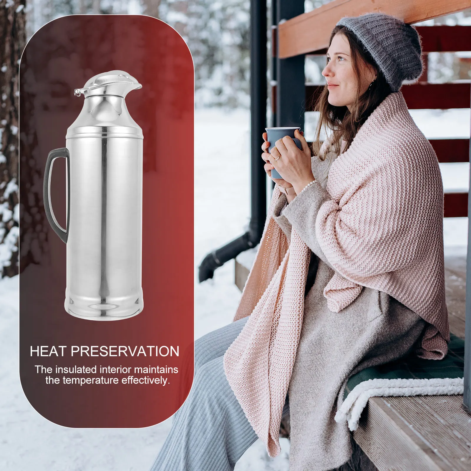 

1Pcs Stainless Steel Thermal Bottle Insulated Water Kettle Practical Warm Keeping Pot for Household Thermal Bottle