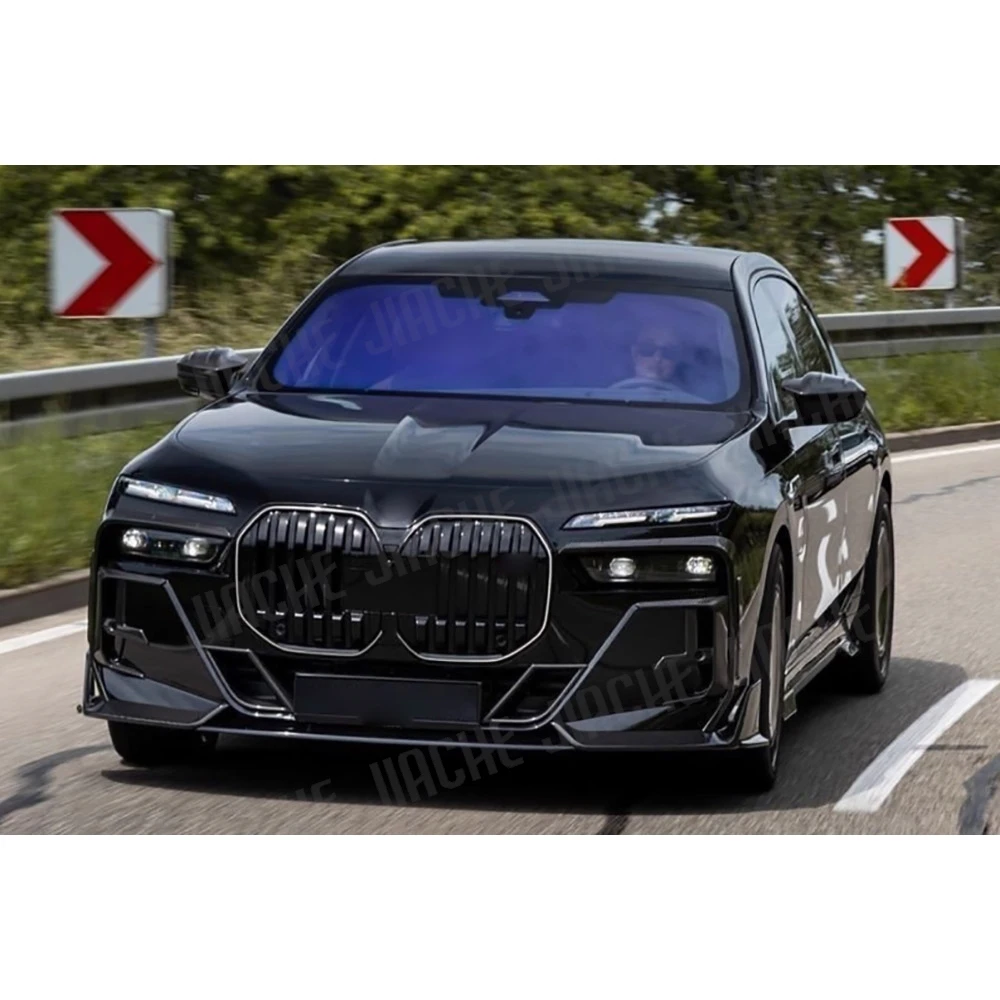 

Для BMW 7 серии G70 2023+ 2 шт. накладки на передний бампер из сухого карбона, декоративные элементы, ветровые ножи, накладки на боковые пороги, аксессуары для тюнинга