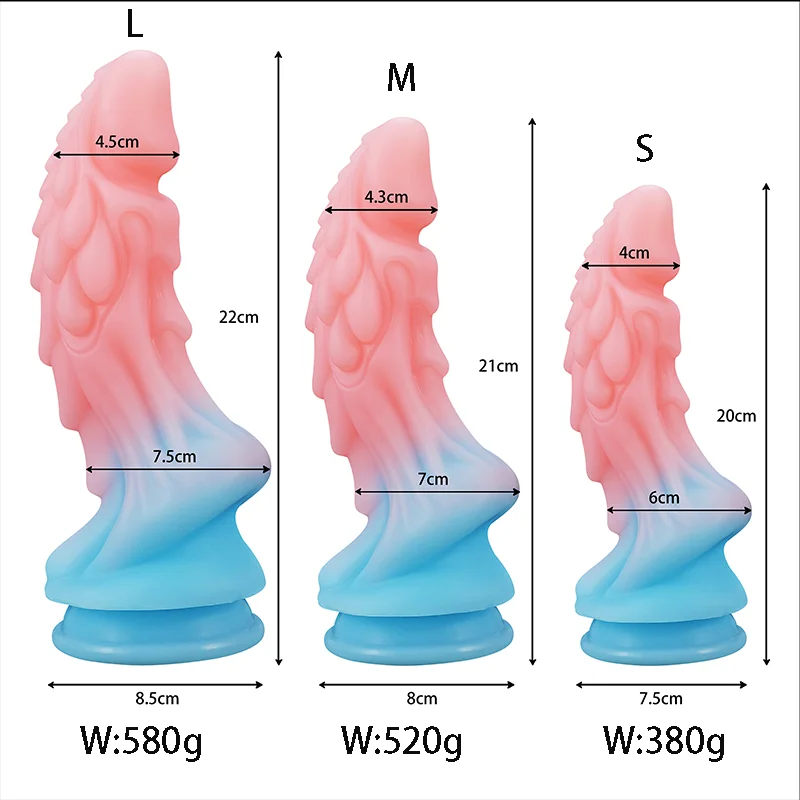 Pink Scales Dragon Dildo Sex Toys Penis Luminous Dick 3 Size Anal Dildos Can Strapon Toys For Women Monster Dildo 18+ Dilldo