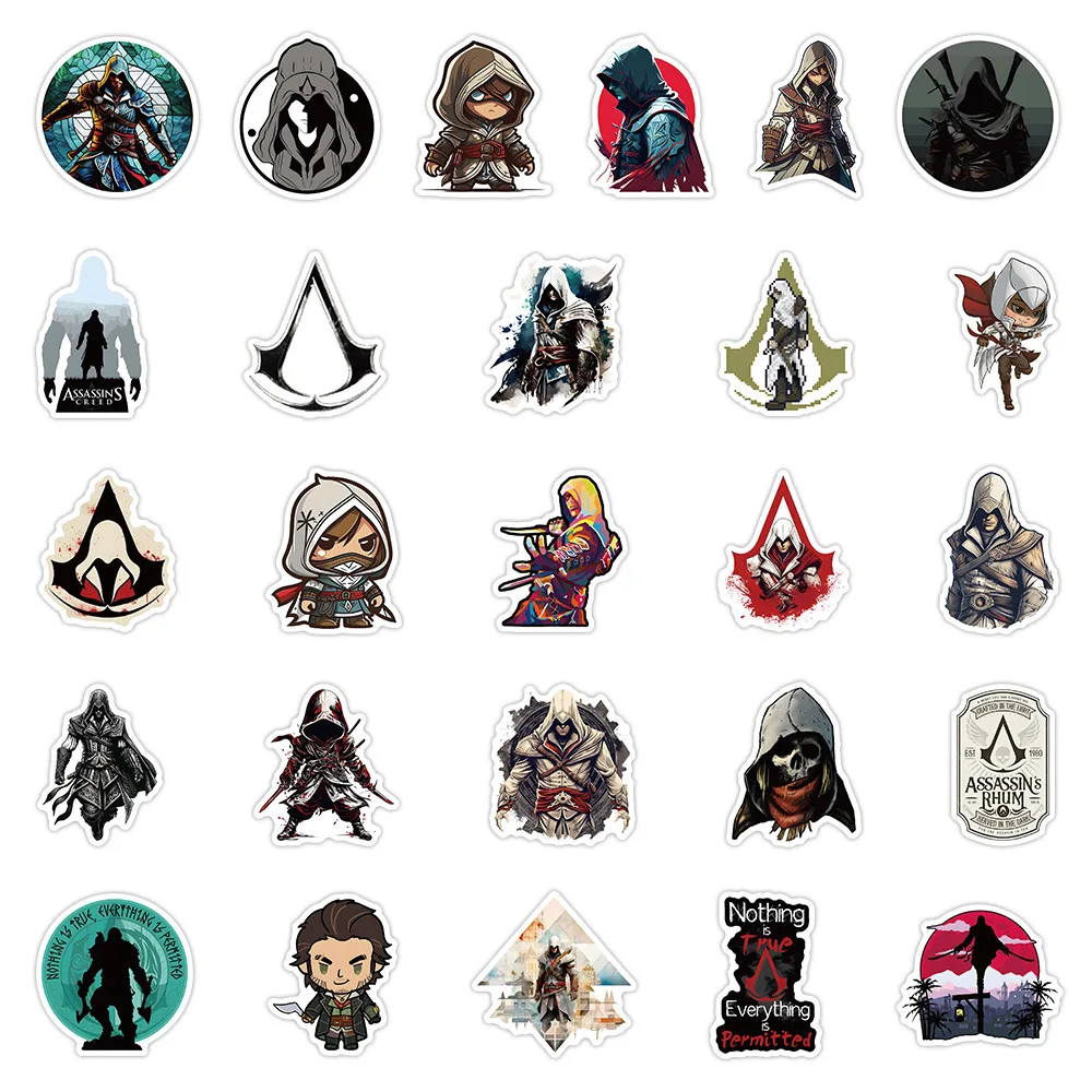 10/52PCS Assassin's Creed Gioco Del Fumetto Adesivi A Prova di Acqua FAI DA TE Decorazione Notebook Mobile Chitarra Valigia Graffiti Giocattolo