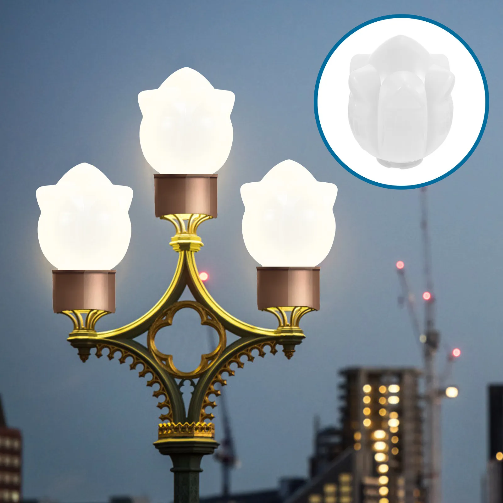 

Lotus Shape Lampshade European Style Household Lamp Cover High Light Transmittance Decorative Light Shade Garden Landscape Lamp