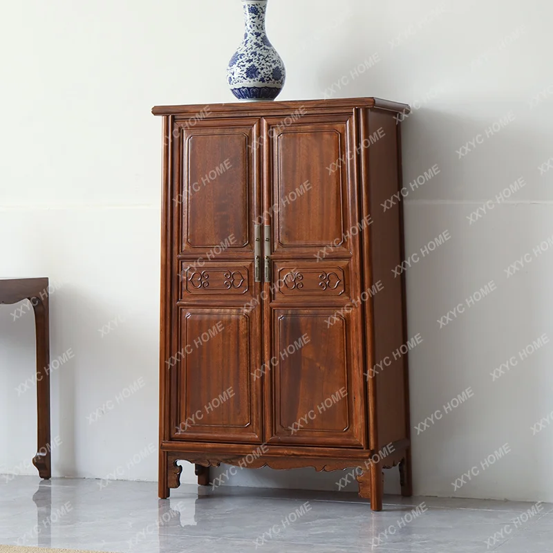 LChinese ebony rounded corner shoe cabinet classical furniture retro simple modern