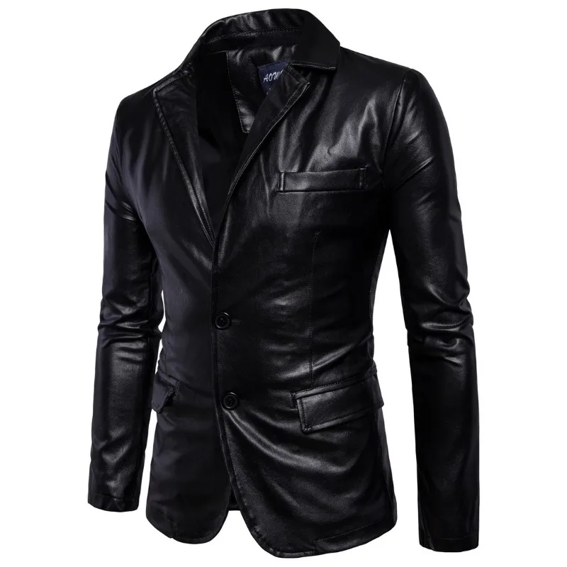 New Men's Leather Clothing for Spring and Autumn in Large Size for Foreign Trade, British Men's Motorcycle Leather Clothing