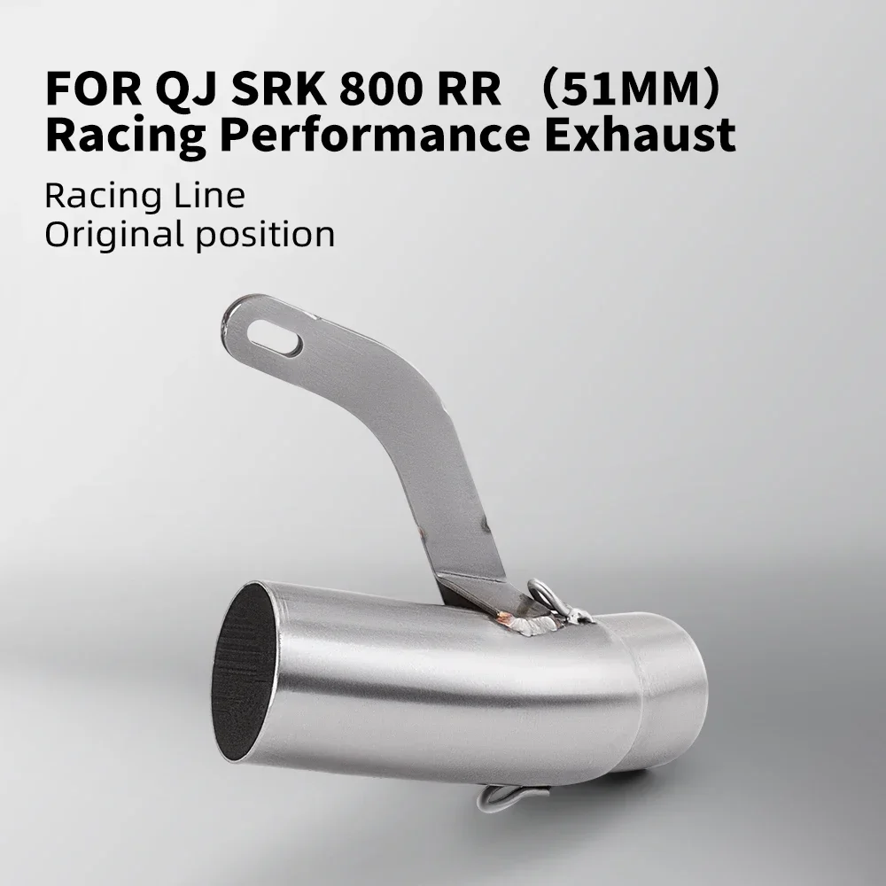 Motorcycle Exhaust System Upgrade Kit, 51mm Caliber Link Pipe, Exhaust Refit, Quality Muffler for QJMOTO RACE 800 RR