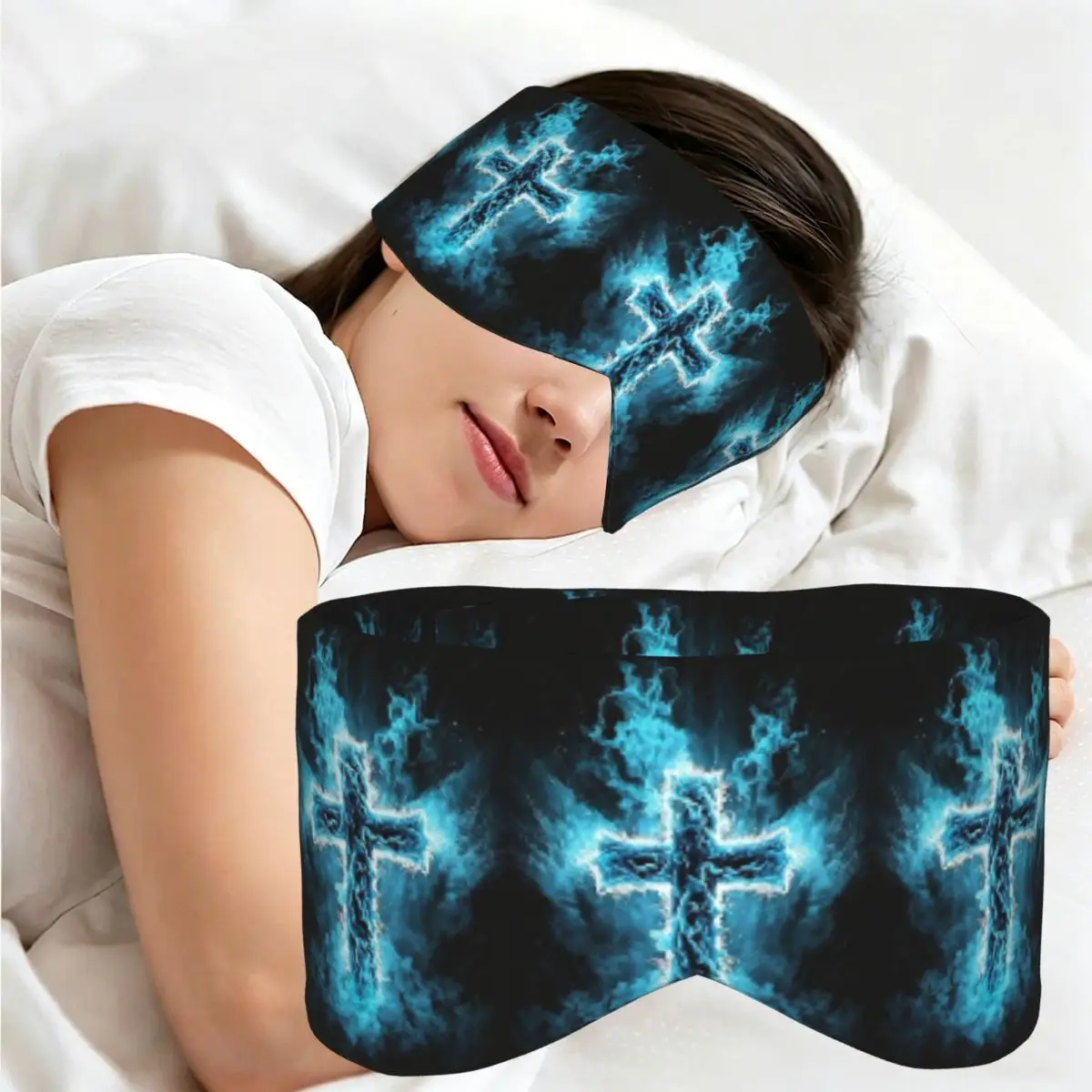 Pray Holy Bible Cross Jesus sleep eye mask Light Blocking Portable Eye Cover for Girls Boys Travel Party Gift Eyeshade eyepatch