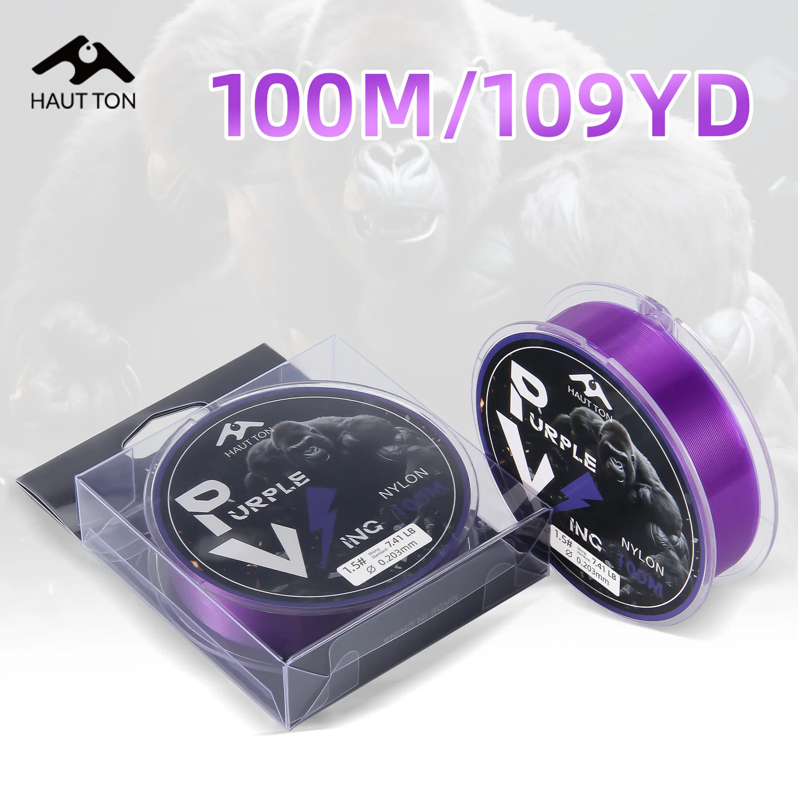 HAUT TON 100M Nylon Monofilament Fishing Line 0.8#-8.0# Test