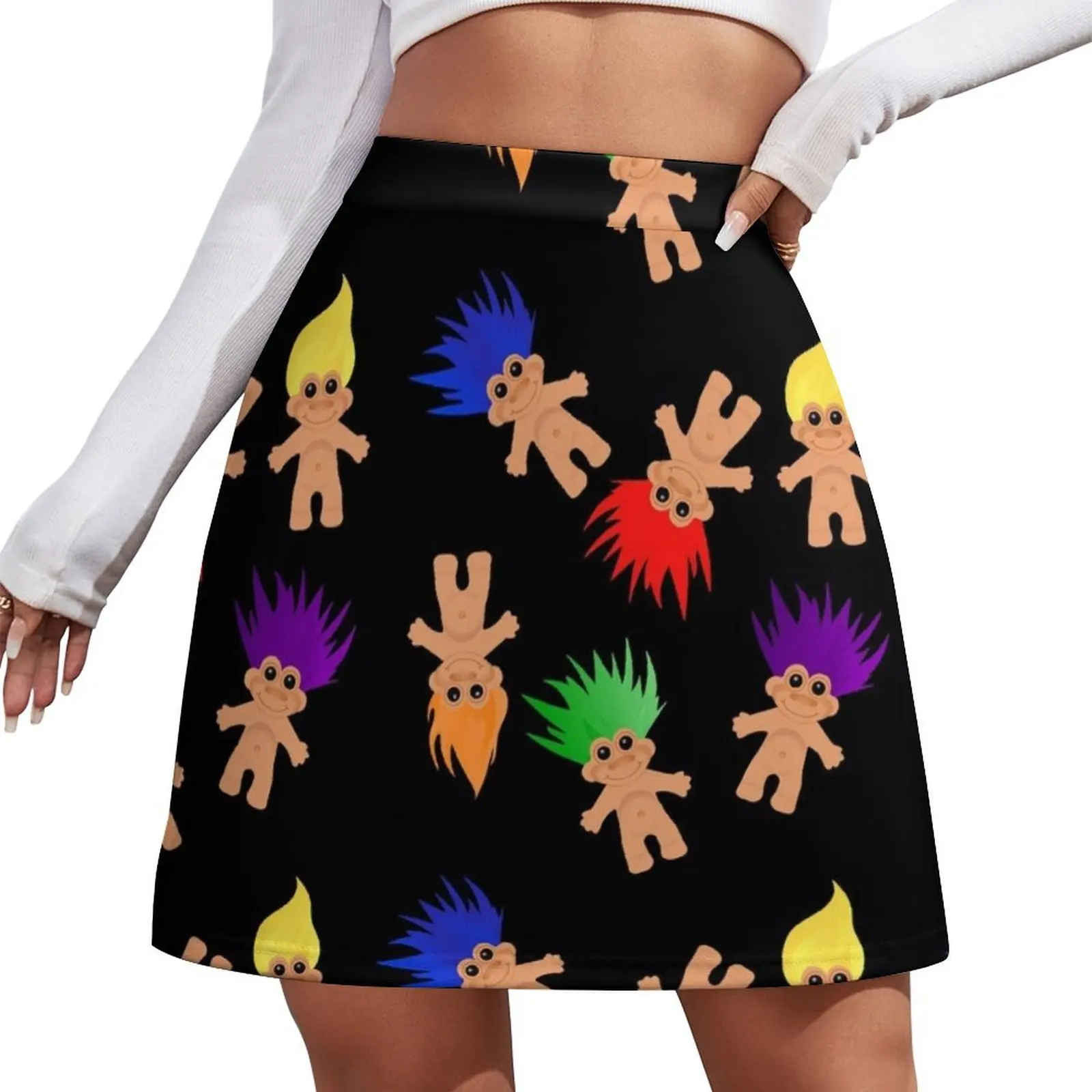

Troll Dolls Pattern Mini Skirt mini denim skirt dress Women's clothing