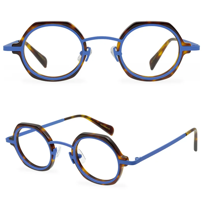 

Acetate Small Round Eyeglasses Frame Male Women Anti Blue Light Reading Glasses Vintage Prescription Glasses Men 0 +1.0 1.25 2.0