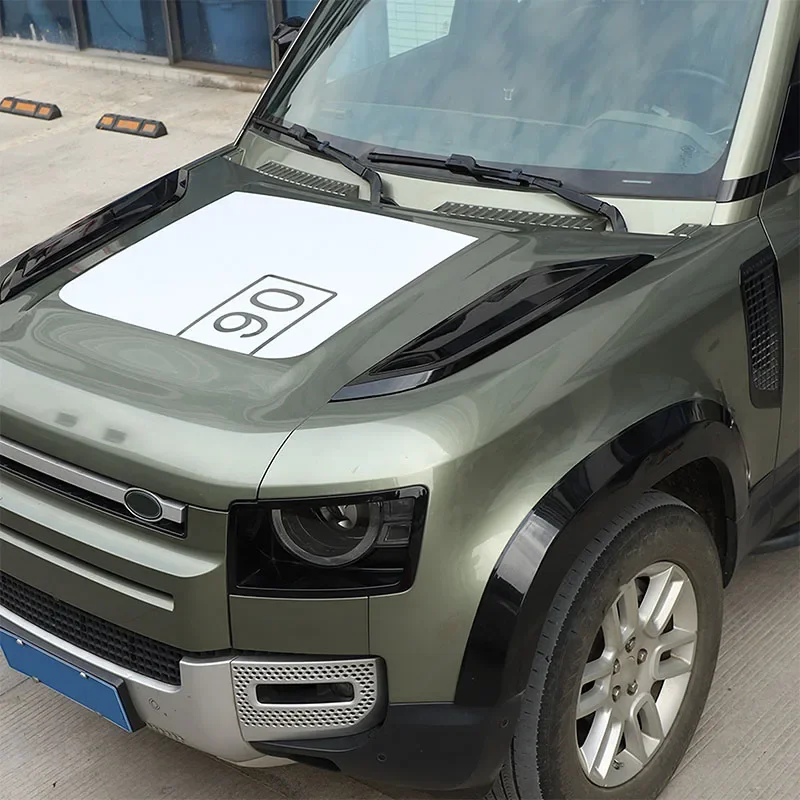 

PVC Black Car Hood Decal Bonnet Sticker Car Accessories For Land Rover Defender 90 110 130 2020-2025