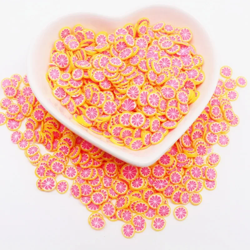 Fruit Slice Polymer Clay Watermelon Lemon Avocado Fake Sprinkles Clay Slices for Resin Mold Making Jewelry Filling Slime 10g