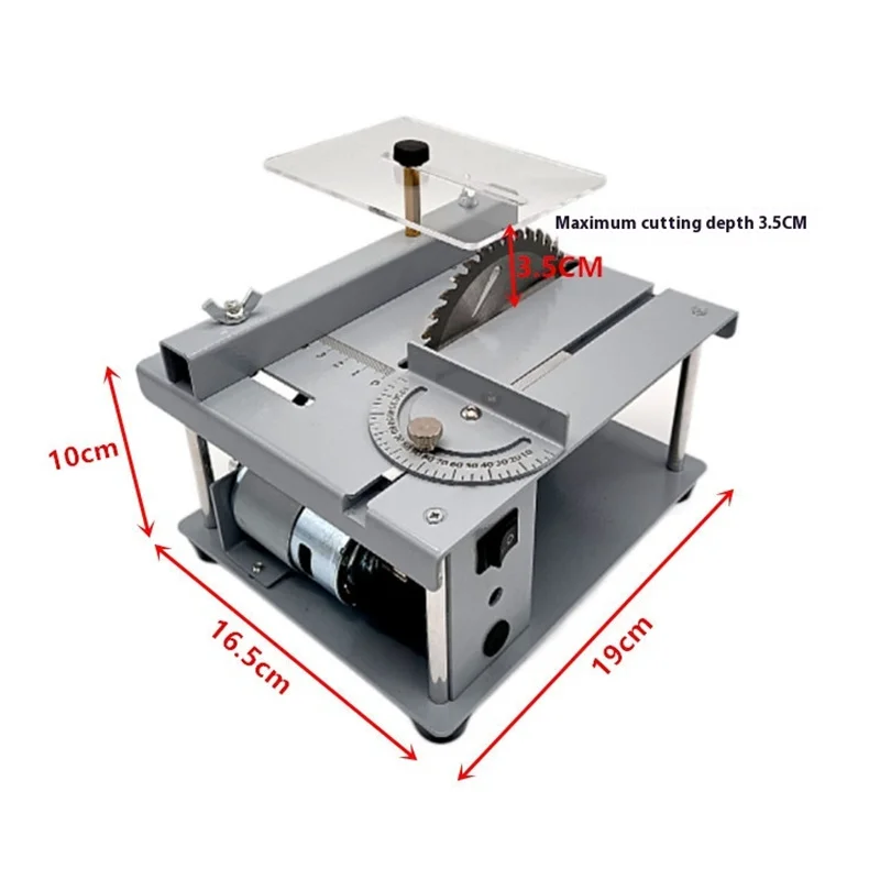 96W Mini Table Saw Multifunction Cutting Tool Aluminum Alloy Frame Pure Copper Motor Adjustable Speed Electric Table Saw