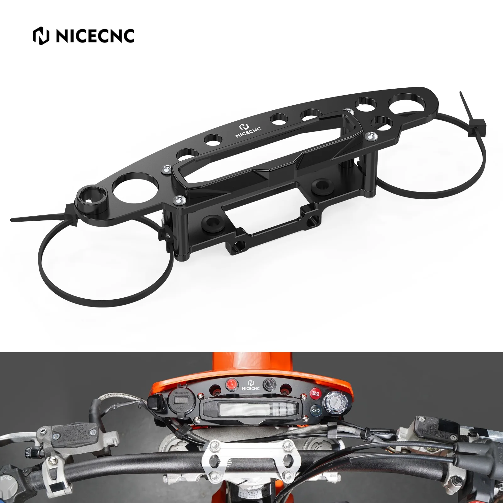 

For 2025 2024 KTM EXC 300 250 XCW TPI 150 EXCF 6D 500 450 350 XWF XCFW Ignition Device Relocation Dash Protector USB Holder Kit