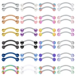 WKOUD Curved Barbell Stainless Steel Snake Eyes Eyebrow Ear Navel Lip Tongue Rings Nipplerings Nipple Ring Body Piercing Jewelry