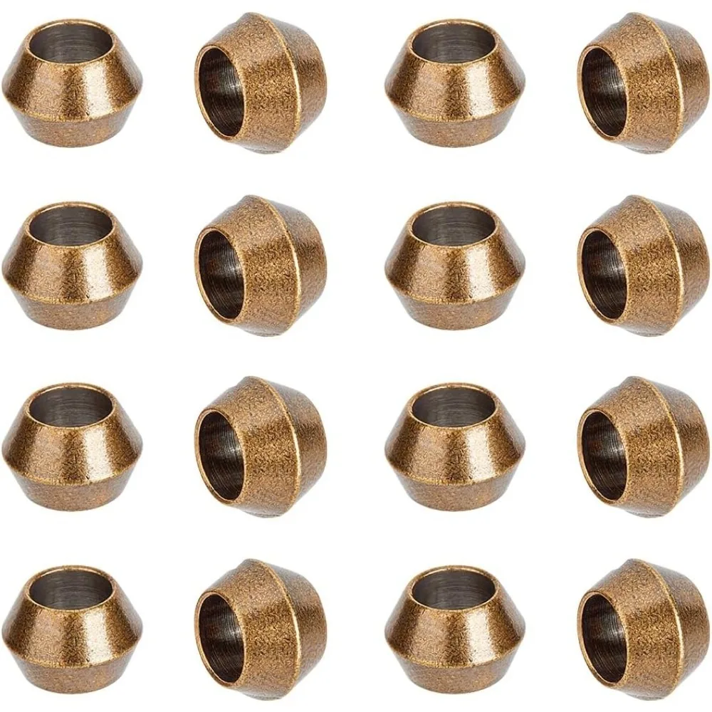 

16 шт. латунные европейские бусины для ремешка с большим отверстием, бронзовые бусины-разделители, винтажные круглые ремесленные бусины, металлический ремешок