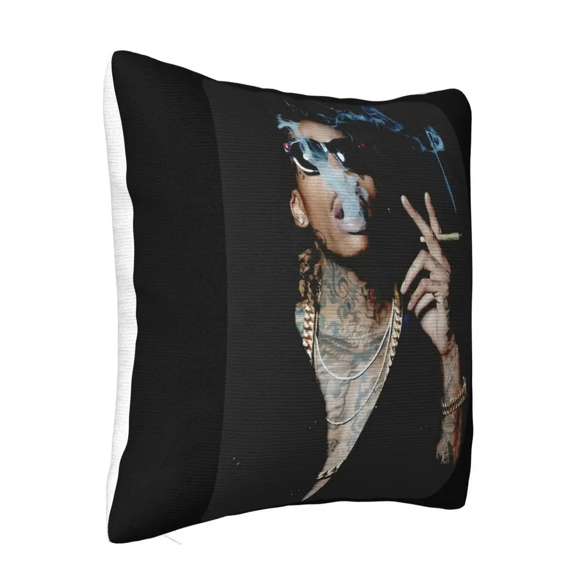 Wiz Khalifa Portrait Smoking Black Fast Delivery High Quality Chinese Style Beautiful Pillow Case