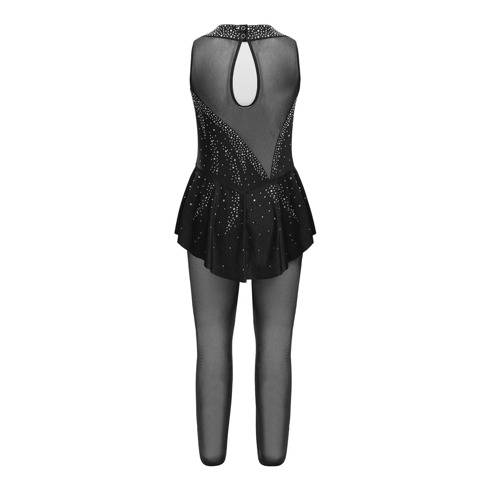 เด็กหญิง Acrobatics บอดี้สูทบัลเล่ต์ยิมนาสติก Jumpsuit ขากว้าง Leotard ชุดกีฬา Dancewear เด็กสเก็ตเครื่องแต่งกาย