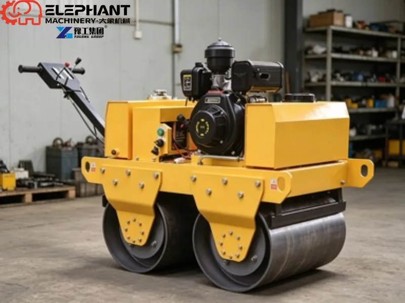 Yugong Walk Behind Vibratory Roller, 0.6Ton Hydraulic Driving Mini Double Drum Road Compactor