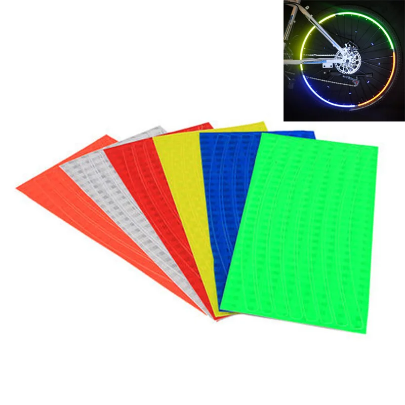 1Pcs 8*21*0.9cm Bicycle Reflective Sticker Tape Bike Fluorescent Safety Warning Strips MTB Mountain Road Cylcing Accessories