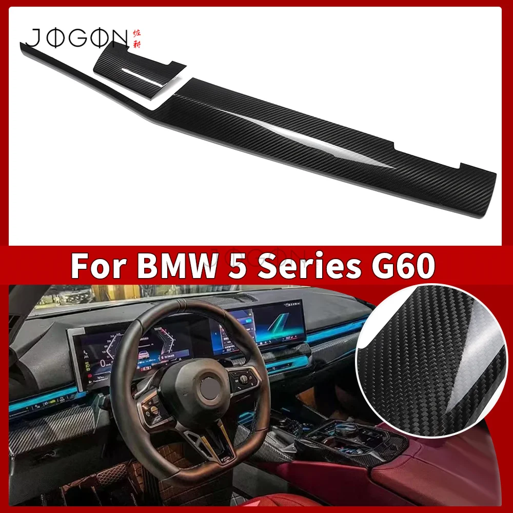 

For BMW 5 Series G60 540i M60 i5 G68 G90 2024-2025 Front Dashboard Panel Strip Trim Real Carbon Fiber Exterior Accessories