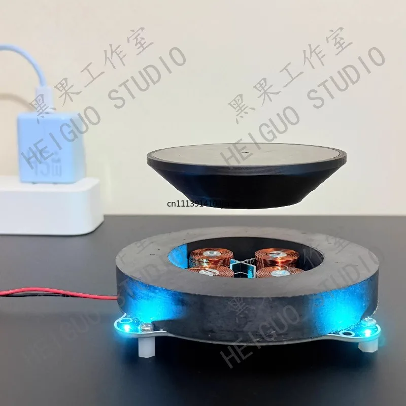 Heavy‑Duty Magnetic‑Floating Display Module Stand Type‑C Input DIY Exhibition Platform Support Powered by Portable Power Bank