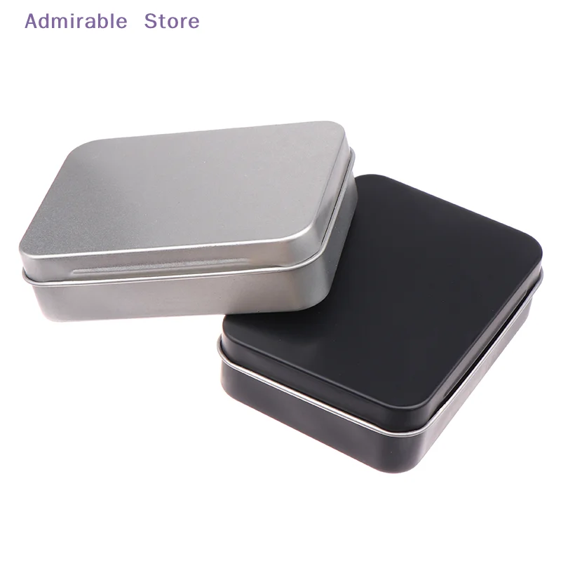 [W]1PC Frosted Household Iron Storage Box Metal Box Tin Plated Container Empty Hinged Lid Small Empty Storage Box