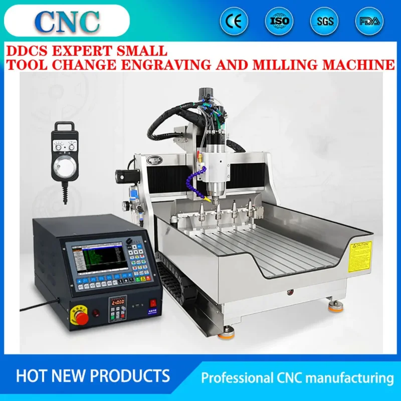 ddcs-expert CNC 3AXIS small automatic tool change precision engraving machine processing with knife library