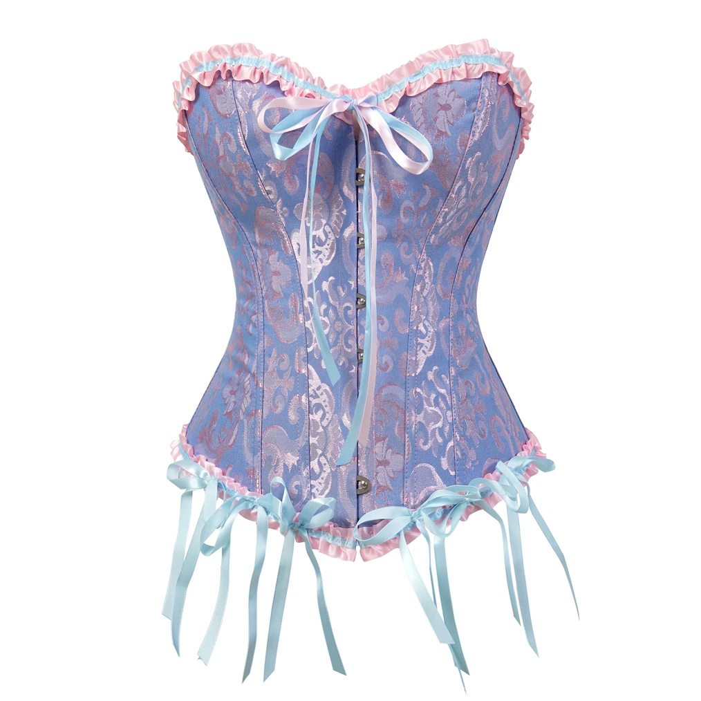 

Satin Overbust Corset Simple Elegant Lingerie In Promotion， Youth Woman Corset，Sexy Fairycore Waist Cincher Naked Top