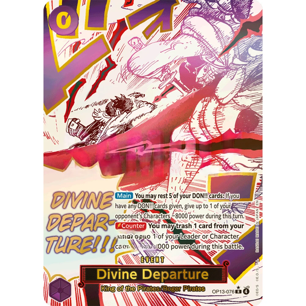 ONE PIECE Sammelkarten-Spiel Divine Departure OP13-076 Roger Pirates EN DIY Hochwertige Selbstgemachte Spiel-Anime-Karten Geschenk-Spielzeug