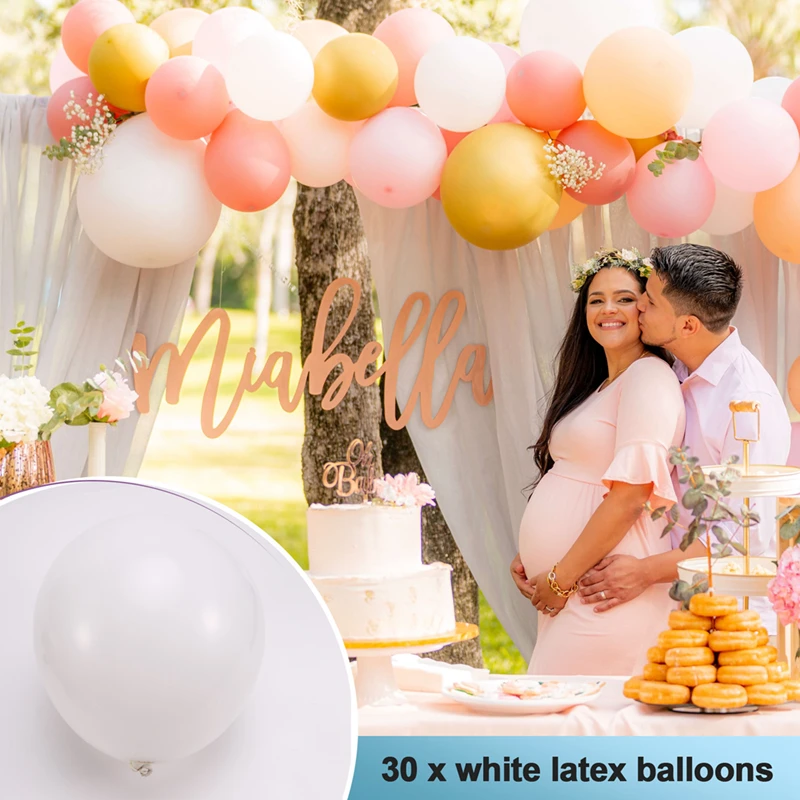 Sage Green And Gold Balloons, 67Pcs 12 Inch Sage Green Gold White Gathering Balloons For Birthday, Wedding