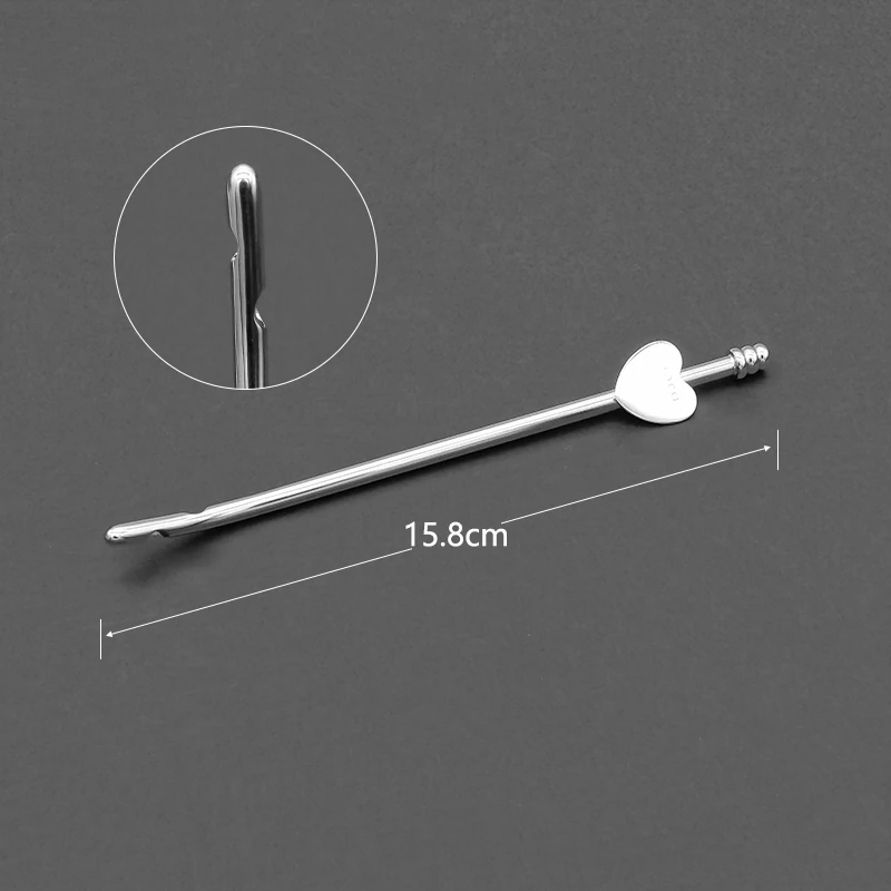 Stainless steel medical catheter hollow urethral drainage tube for men and women with chicken heart double-loop catheter