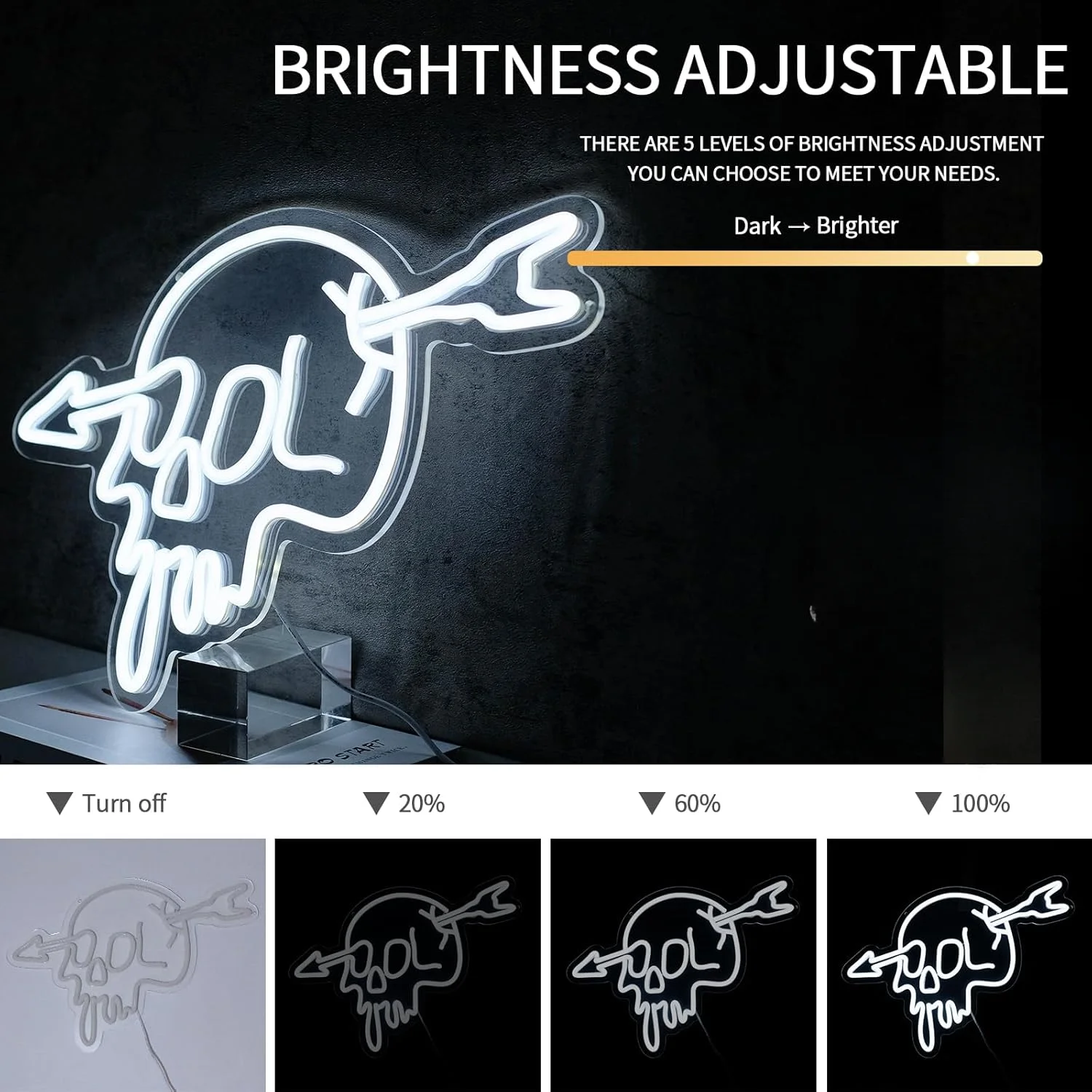 Skull Neon Sign Neon Light For Room Neon Signs For Wall Decor LED Sign For Room Bedroom Bar Halloween Decor Home Party