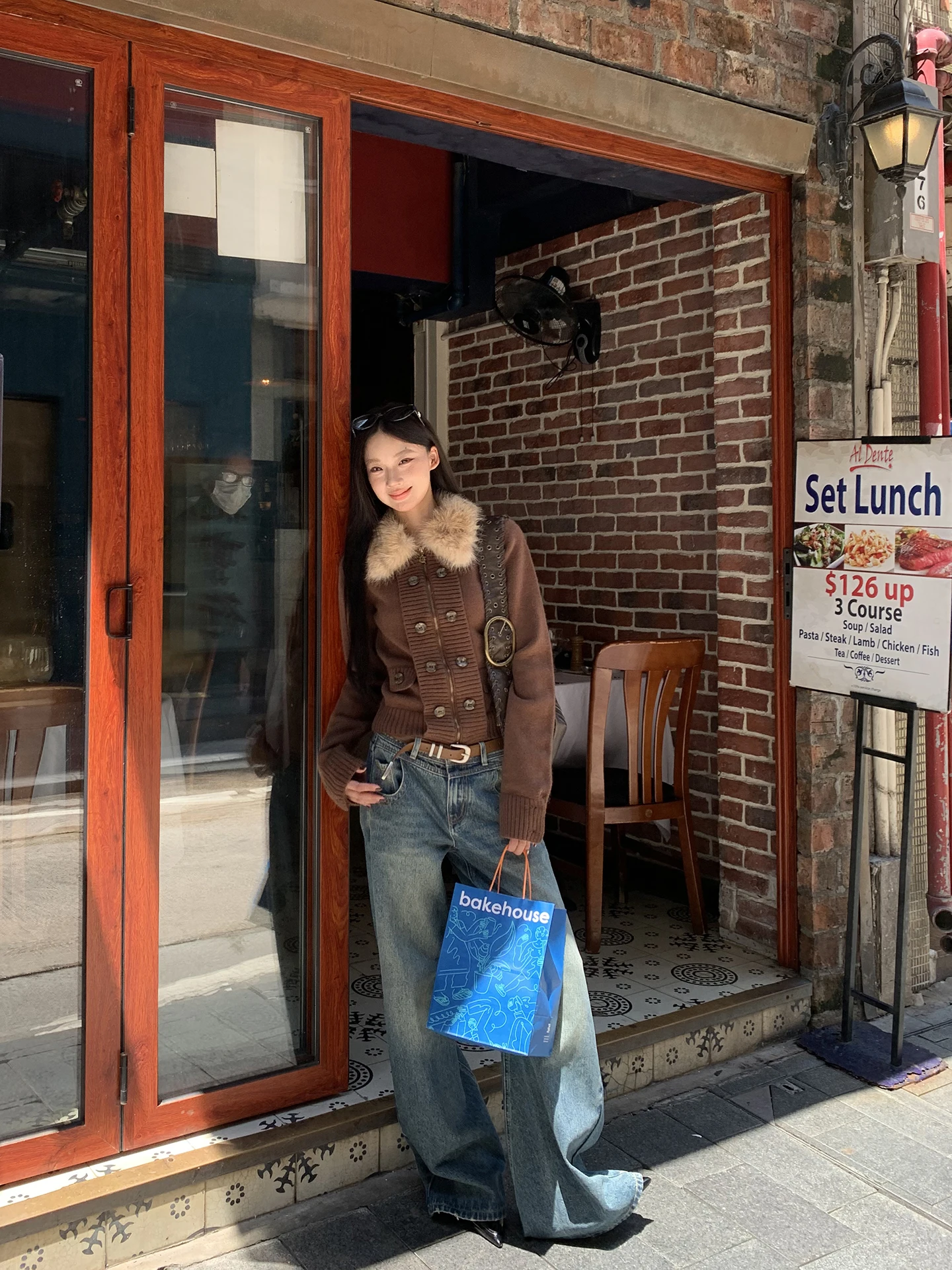 Cardigan Aberto de Tricô Vermelho para Mulheres, Moda de Outono 2025, Novo Top Estilo Preguiçoso, Sistema Coreano, Suéter Sup...